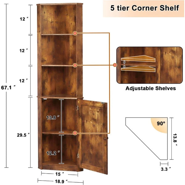 Corner Cabinet With LED Lights - jenshomeandgardendecor