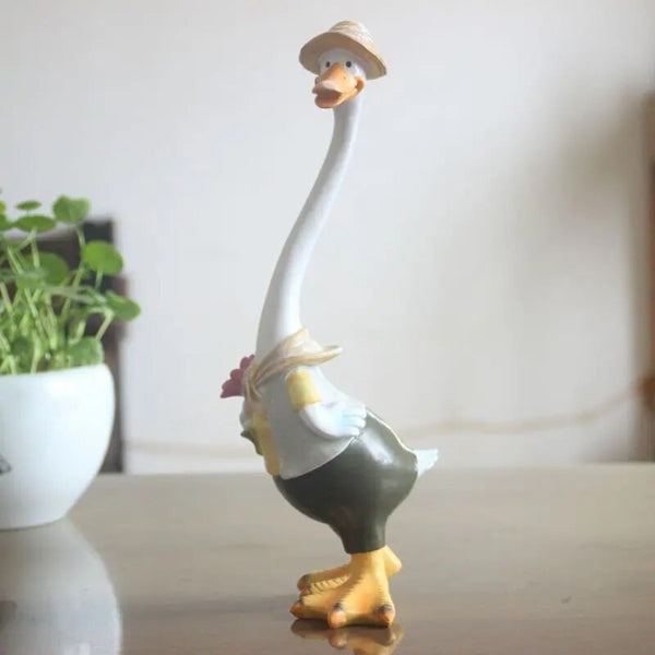 Resin Duck Craft Figurines 4 Family Member Garden Statue - jenshomeandgardendecor