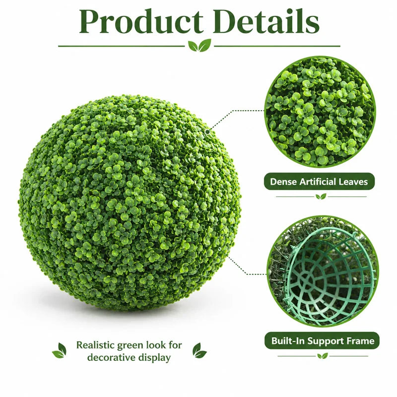 10-28cm Artificial Grass Topiary Balls