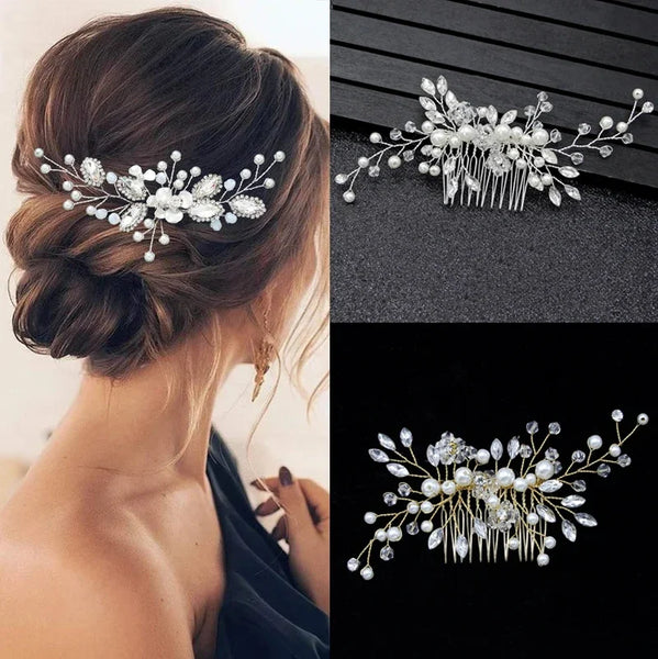 Elegant Crystal Wedding Hair Combs and Pins