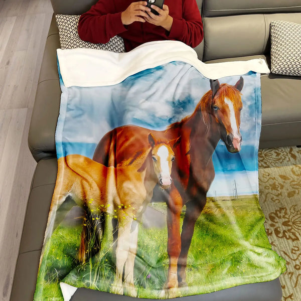 Western Galloping Horse Throw Blanket - jenshomeandgardendecor