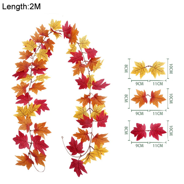 Artificial Fall Maple Leaf Garland