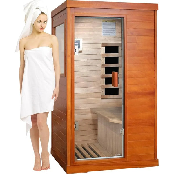 Far Infrared Sauna Spa Room, 1 Person Home Sauna with Bluetooth Speaker