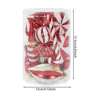 14pcs Christmas Red White Candy Cane Ornaments