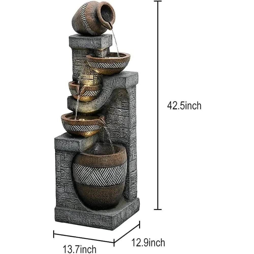 5-Tiers Indoor/Outdoor Garden Water Fountain - 42.5inches