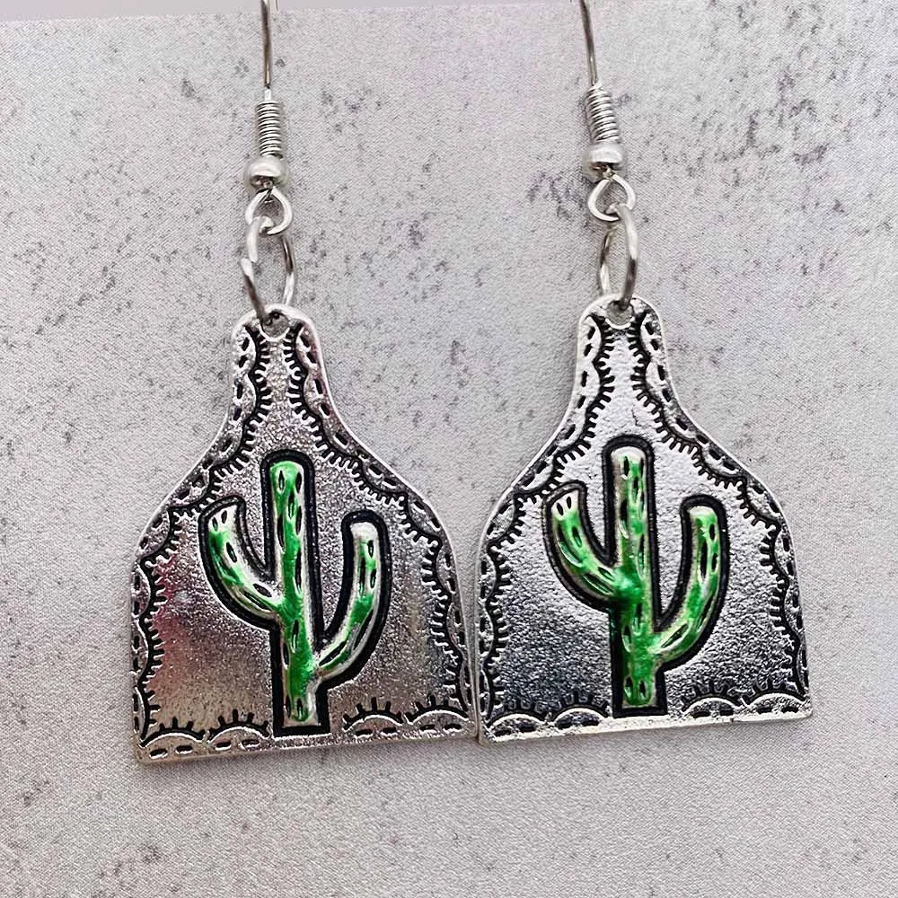 New Vintage Cactus Turquoise Earrings - jenshomeandgardendecor