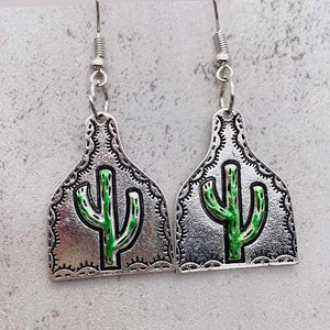 New Vintage Cactus Turquoise Earrings - jenshomeandgardendecor