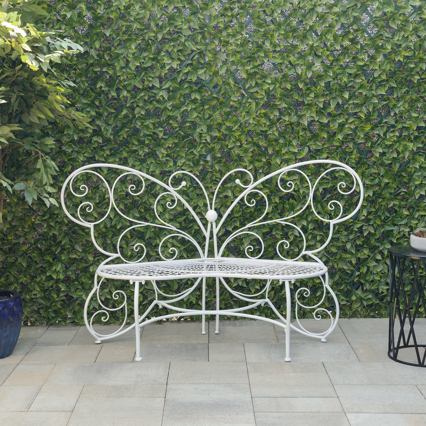 Outdoor or Indoor Steel Butterfly Garden Bench, - jenshomeandgardendecor