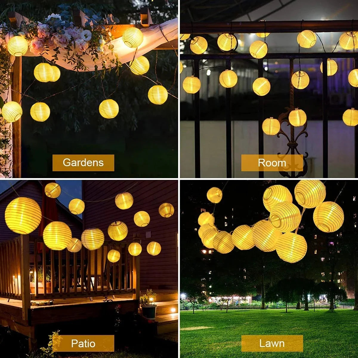 Solar Outdoor Light Garland Lanterns - jenshomeandgardendecor