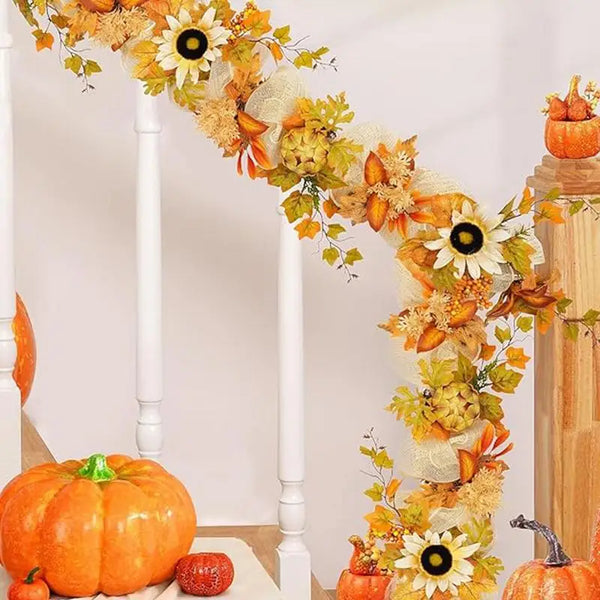 Thanksgiving Garland with Sunflowers