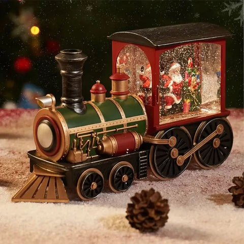 Santa Claus Snowman Christmas Music Box Train