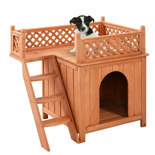 Wooden Dog House - jenshomeandgardendecor