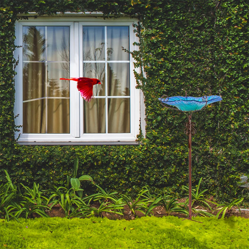 Large Outdoor Glass Bird Bath Garden Feeding Bowls