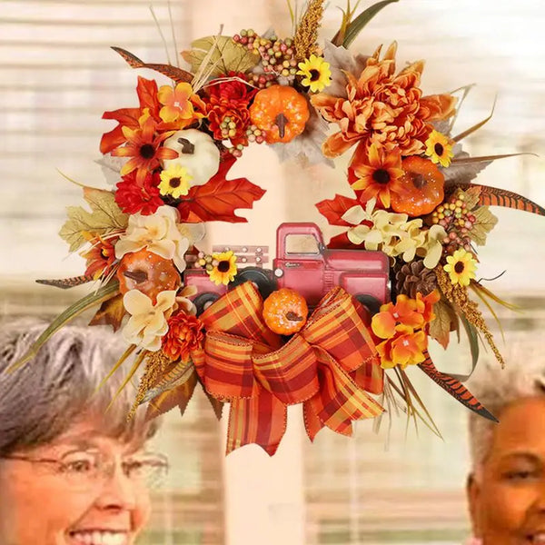 Artificial Pumpkin Wreath