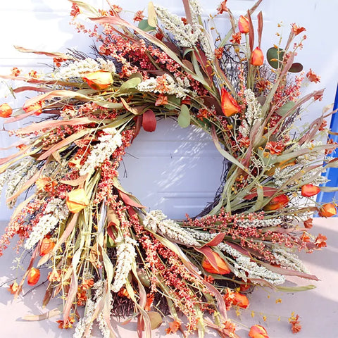 Fall Grain Wreath - jenshomeandgardendecor