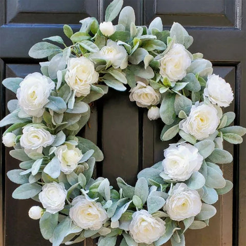 17 Inch Lambs Ear Wreath - jenshomeandgardendecor