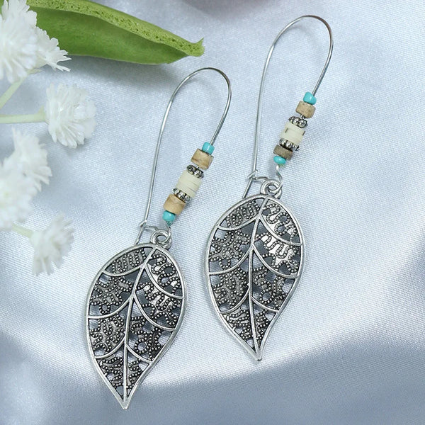 Bohemian Vintage Tibetan Silver Geometric Drop Earrings - jenshomeandgardendecor