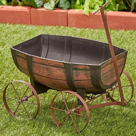 Barrel Wagon Planter