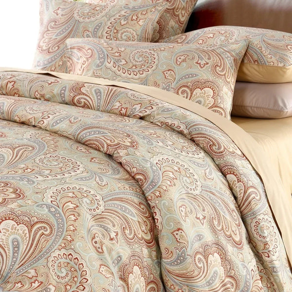 Paisley Bedding Set 800 Thread Count 100% Cotton 3Pcs,Queen