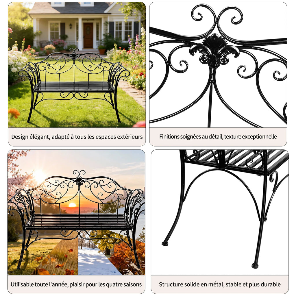 Wrought Iron Garden Bench
