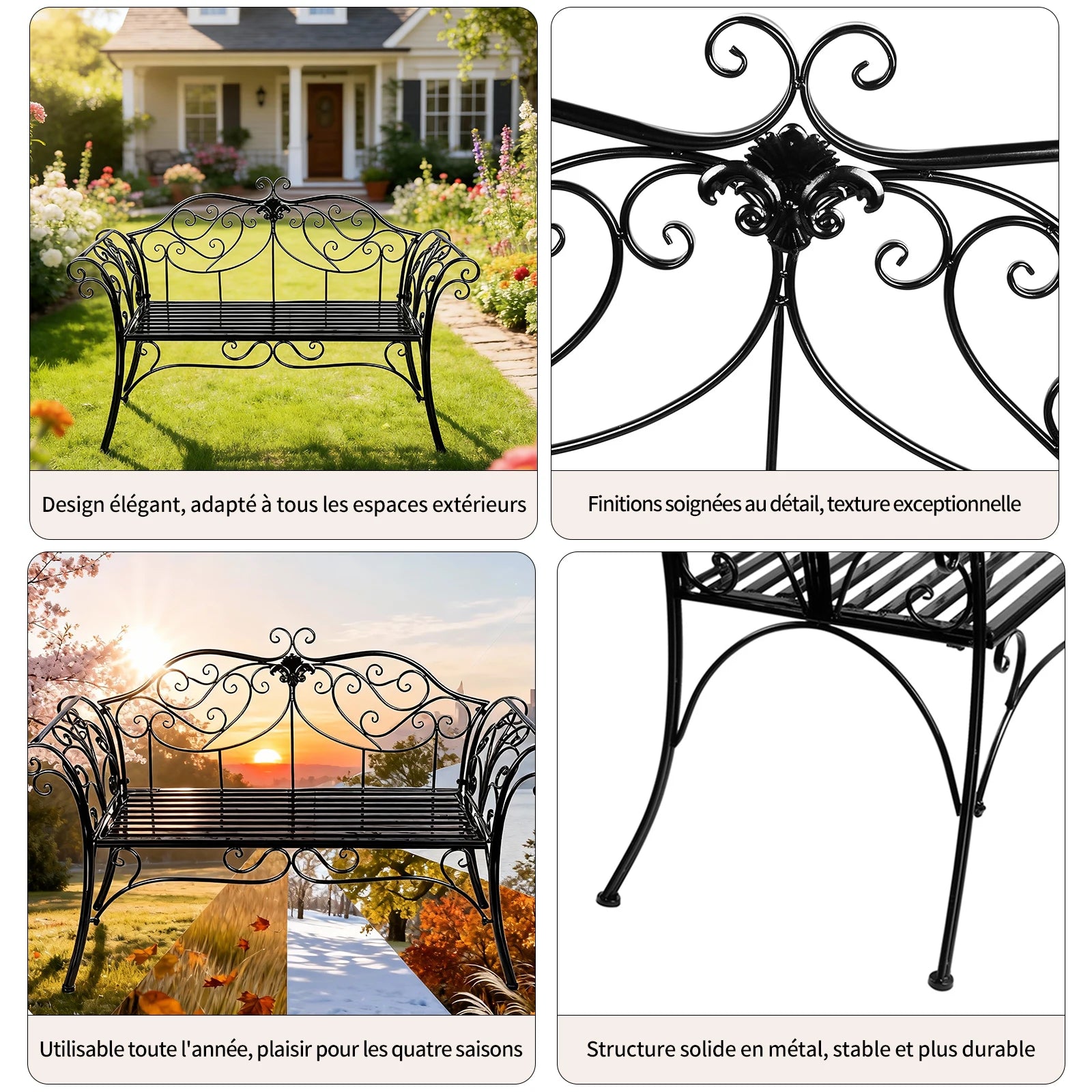 Wrought Iron Garden Bench