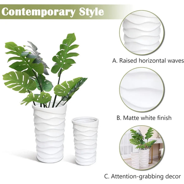 Set of 2 Garden Planters, White