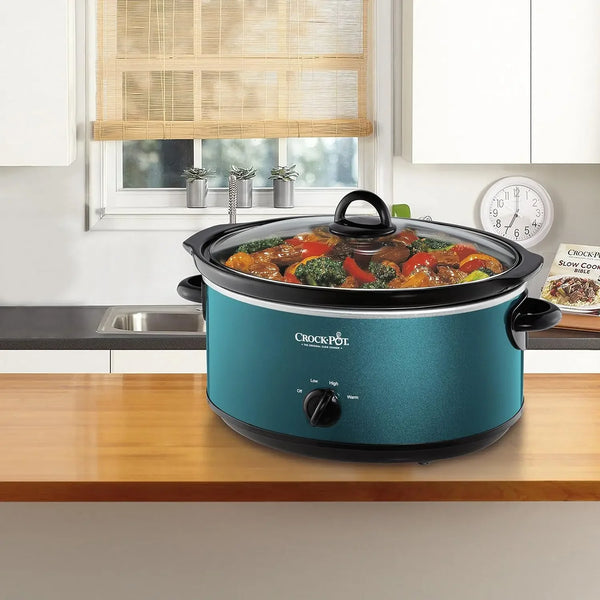 7 Quart Slow Cooker and Food Warmer, Turquoise - jenshomeandgardendecor