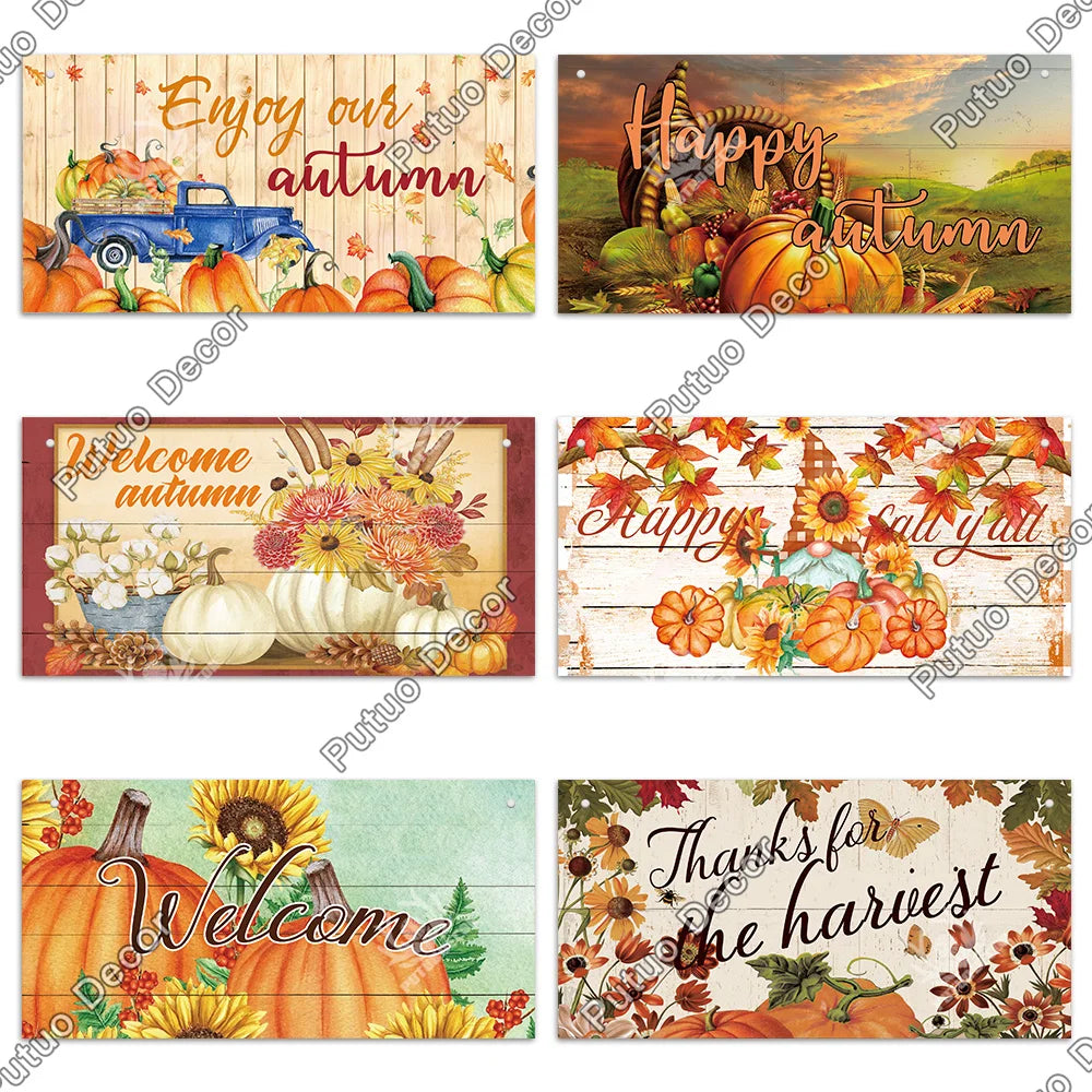 Welcome Autumn Wood Signs