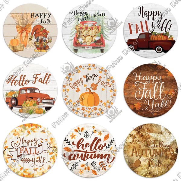 Fall Round Wooden Signs