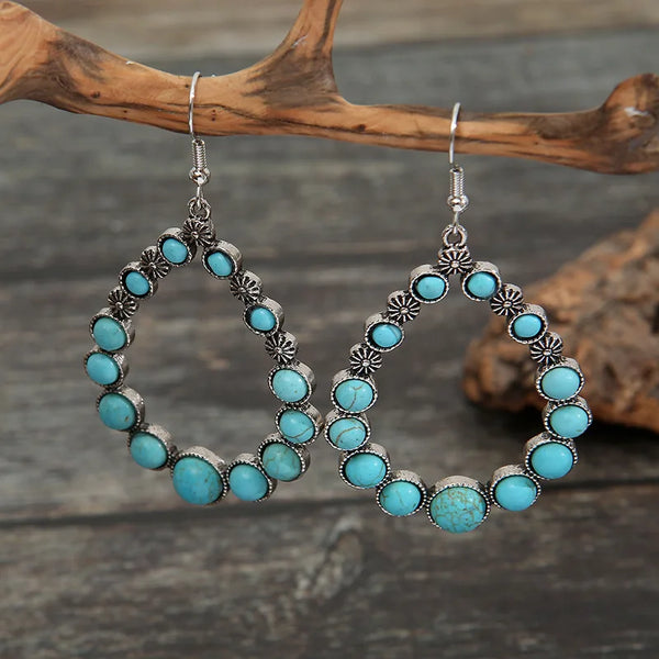 Turquoise Western Earrings - jenshomeandgardendecor