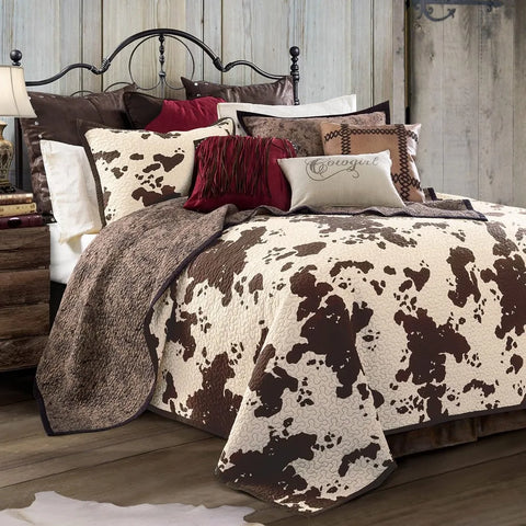 Elsa Cow Print Bedding 3 Piece King Size Quilt Set,
