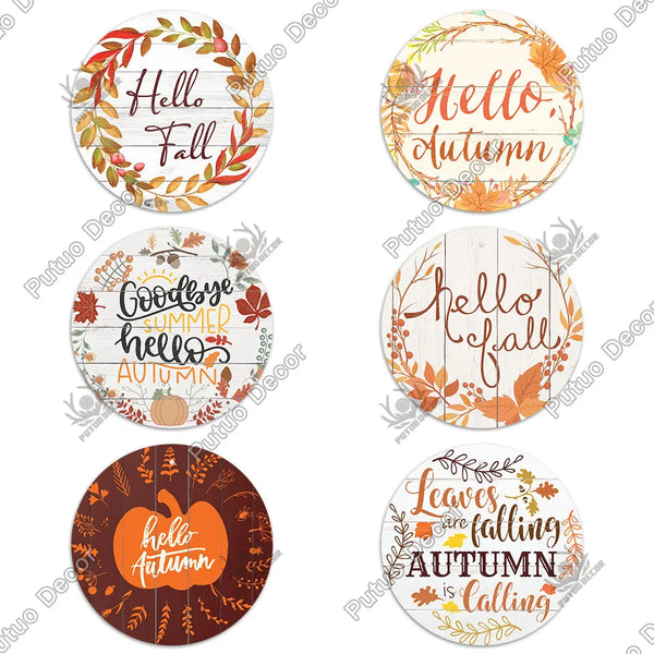 Fall Round Wooden Signs