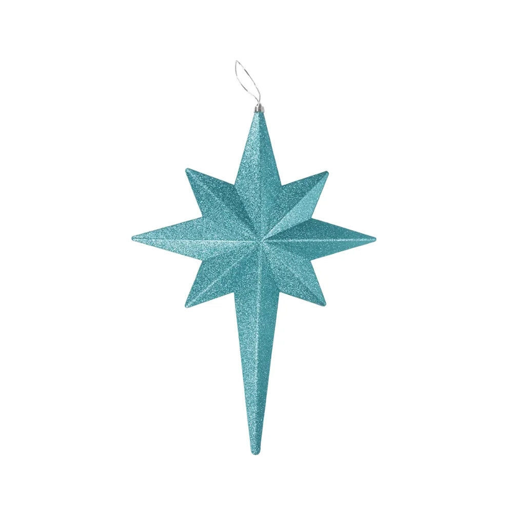 20" Turquoise Blue Glittered Bethlehem Star Shatterproof Christmas Ornament - jenshomeandgardendecor