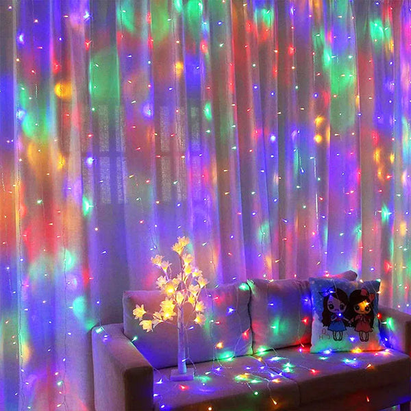 3M 300 LED Curtain String Light Garland