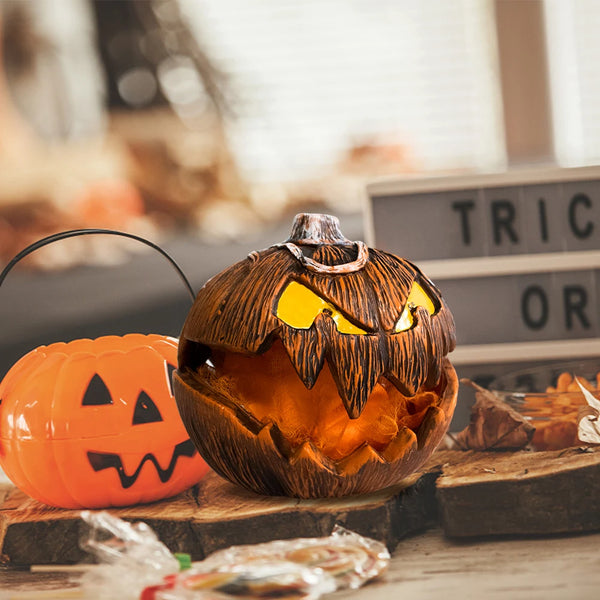 Noise Activated Pumpkin Halloween Rise and Fall Make a Terrifying Sound Pumpkin Head