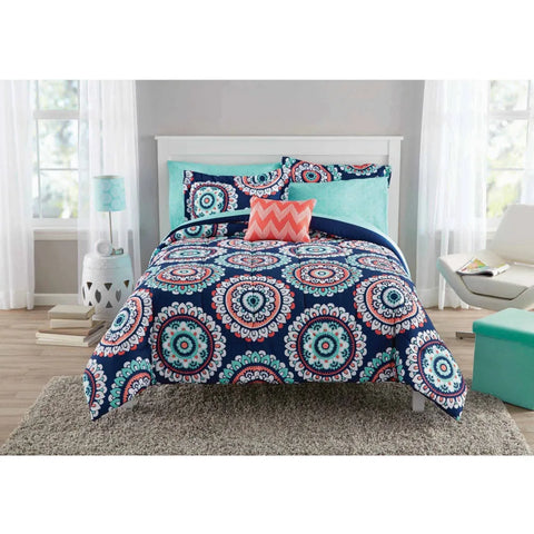 8 Piece Bed In A Bag Comforter Set with Sheets, King - jenshomeandgardendecor