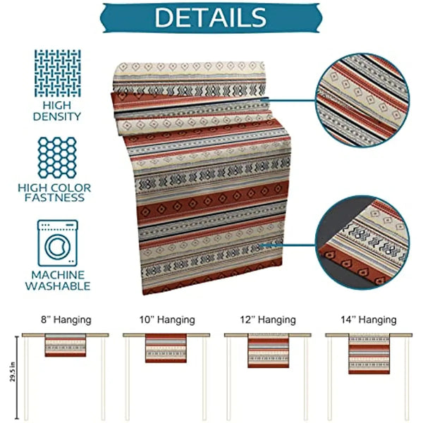 Western BoHo Stripes Linen Table Runner - jenshomeandgardendecor