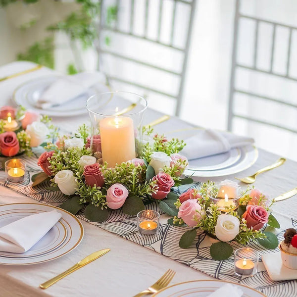 Rose Garland Candle Ring