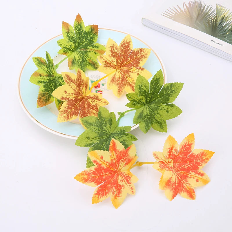 10Pcs Artificial Maple Leaves