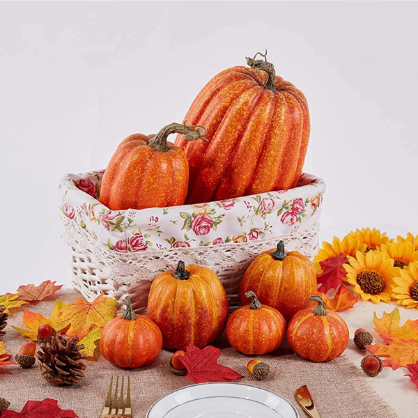 7/8Pcs Autumn Harvest Artificial Pumpkins