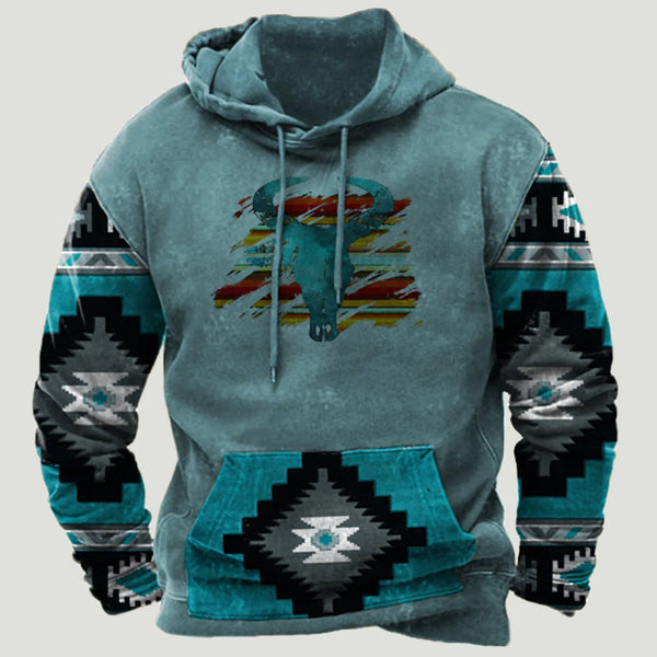 Men's Aztec Indian Oversized Hoodie Tops - jenshomeandgardendecor