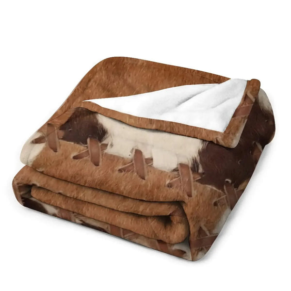 Patchwork Cowhide Rustic western Throw Blanket