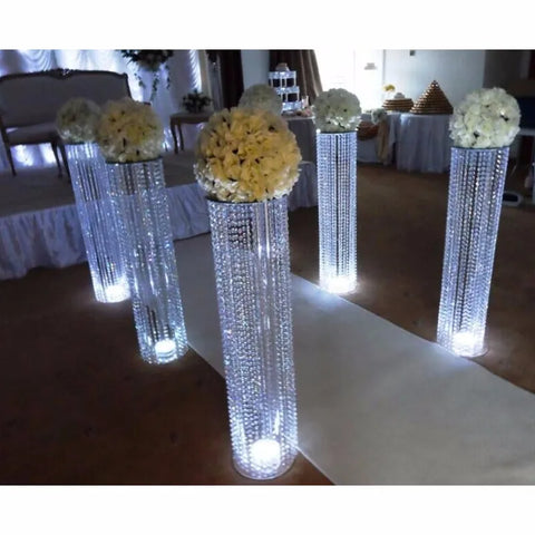 6 PCS 110CM Diameter Crystal Wedding Acrylic Centerpieces