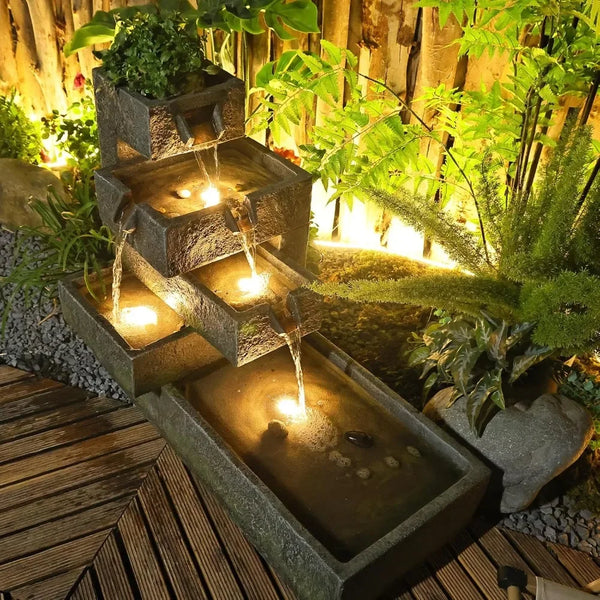 Layered Fountain Outdoor Garden Waterfalls