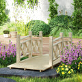 5 ft. Wood Garden Bridge with Safety Handrails Backyard Bridge, Nature Wood