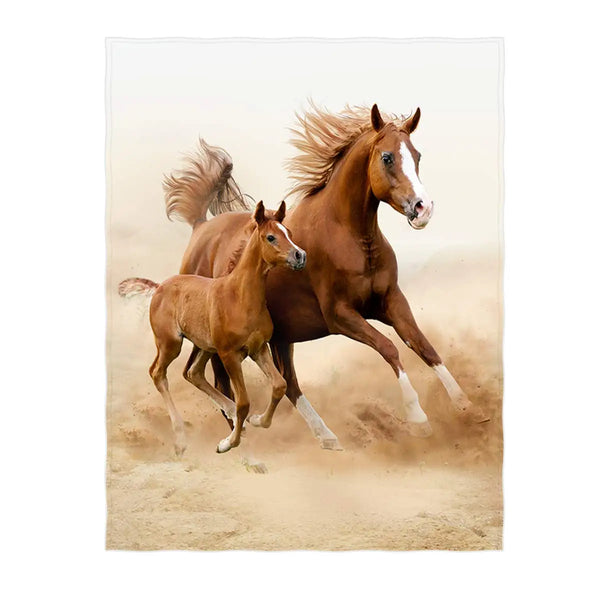 Western Galloping Horse Throw Blanket - jenshomeandgardendecor