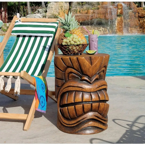 Outdoor Side Table Statue Grande Tiki Spirit Face