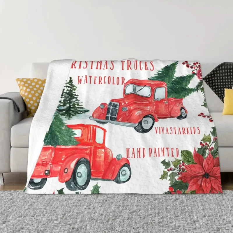 Christmas Red Truck Blanket