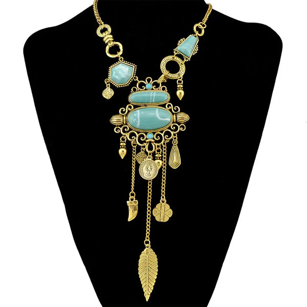 Vintage Ethnic Turquoise Necklace - jenshomeandgardendecor