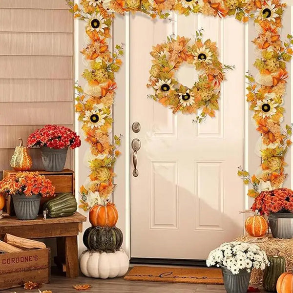 Thanksgiving Garland with Sunflowers